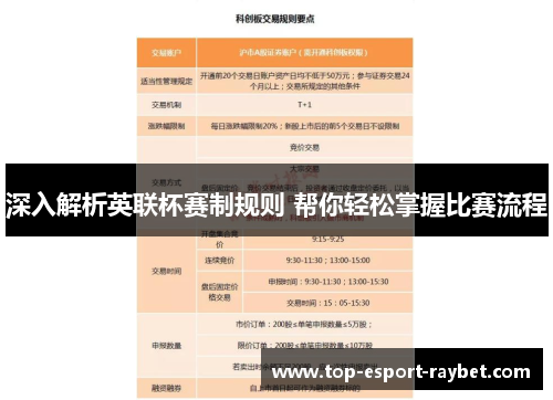 深入解析英联杯赛制规则 帮你轻松掌握比赛流程